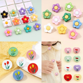 Set 10 / 10 nút nhựa hình hoa dễ thương 18mm trang trí áo khoác cardigan