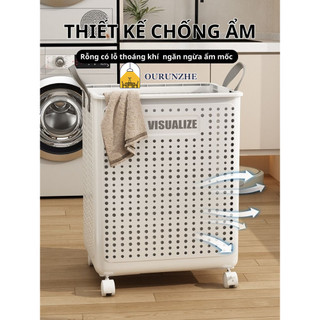 Giỏ đựng đồ giặt bẩn gấp OURUNZHE, Giỏ đựng đồ giặt gia dụng, Giỏ giặt lớn, Giỏ giặt bẩn, Giỏ giặt phòng tắm ban công