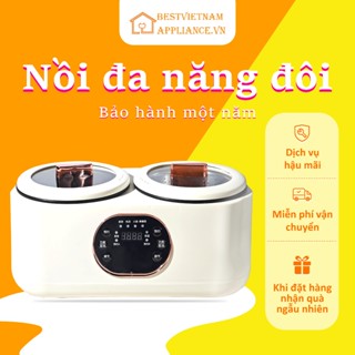 Nồi điện bồn đôi bên trong đa chức năng thông minh, nồi cơm điện 3.6L, nồi cơm điện, nấu súp, hấp lẩu, 6 chức năng có thể đặt trước, có thể cách nhiệt, ký túc xá gia đình, công suất 900w