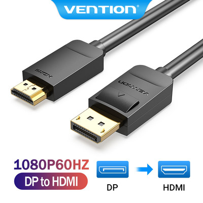 Cáp Vention DP Sang HDMI 1080P HDMI DP Cáp DisplayPort Sang HDMI Cổng Hiển Thị 4K Cho PC Laptop Máy Chiếu HDTV