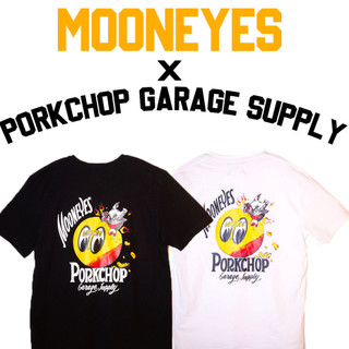 ((100% Cotton) MOONEYES Đồng Thương Hiệu PORKCHOP Đồng Thương Hiệu Nhật Bản Niche Xe Máy Unisex Áo Thun Retro Ván Trượt