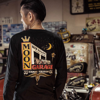 ((100% Cotton) Áo thun dài tay màu đen Mooneyes có sẵn