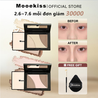 【Mooekiss】Bảng phấn khối 3 màu lâu trôi chống thấm nước sáng và tạo khối Tự nhiên 16.5g