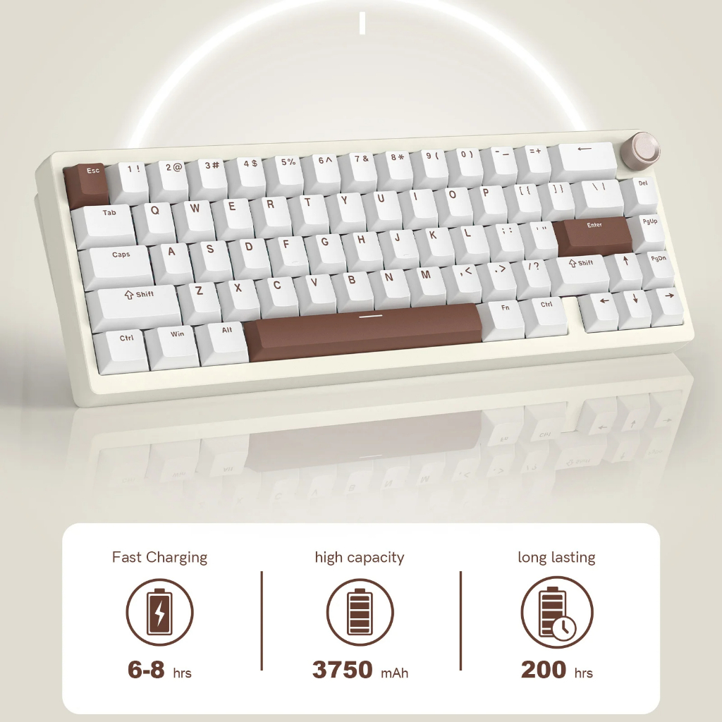 Bàn phím cơ không dây WOMIER SK65 QMK / VIA có núm 65% Đệm Nhôm 3 chế độ Bàn phím có thể gập lại nóng cho PC Máy tính xách tay | BigBuy360 - bigbuy360.vn