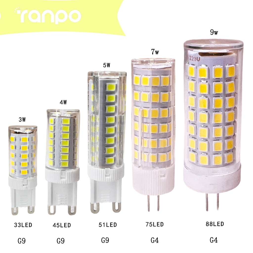 Bóng Đèn LED G4 G9 3W 4W 5W 7W Đèn LED AC 220V Bóng Đèn Ngô SMD2835 360 Chùm Góc Thay Thế Đèn Chùm H