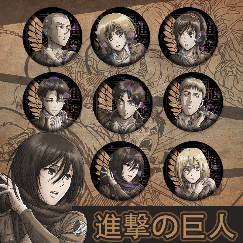 Tấn Công Titan Ackerman Levi Shingeki no Kyojin Armin Anime Huy Hiệu Nút Cài Áo Cài Áo Cosplay Bộ Sư