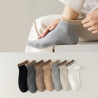 FHYL Tất sọc Cotton nguyên chất dành cho nữ Jap Tất trắng đa năng đơn giản thoáng khí Tất thể thao thông thường dành cho nữ
