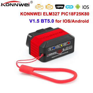 Konnwei kw905 elm327 v1.5 đầu đọc mã pic18f25k80 obd2 máy quét bluetooth 5.0 cho android / ios elm 327 obd 2 công cụ chẩn đoán ô tô
