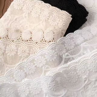 Quần áo thêu cotton cỡ 1, ren rộng 10cm, cổ rèm, tay áo, phụ kiện váy cưới Quần áo DIY