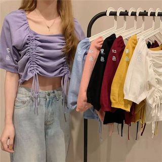 Áo thời trang phong cách Hàn Quốc cho nữ tay lửng nhiều màu sắc tùy chọn