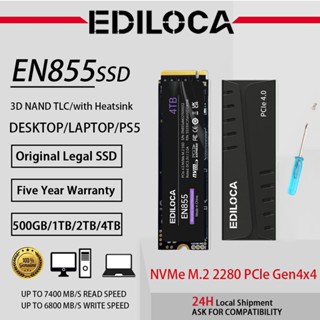 Chính Hãng Có DRAM Ổ Cứng SSD Ediloca EN855 4TB SSD PCIe Gen4.0x4 NVMe M.2 2280 Tương thích với PS5 và PC