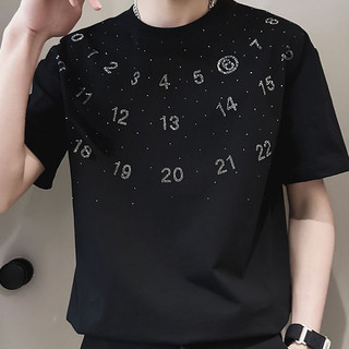 Áo Nam Làm Nóng Kim Cương Số MJ0-22 Phiên Bản Hàn Quốc Thường Ngày Cotton Nguyên Chất Tay Ngắn Bé Trai Top