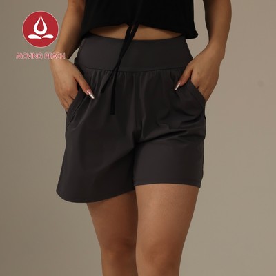 MOVING PEACH Nữ Thể Thao Quần Giữa Thư Giãn Phù Hợp Với Cao Tầng Ngoài Trời Chạy Bộ Quần Short Có Túi Quần Vải Một Lớp Thoáng Khí Nhanh Khô Mặc Hàng Ngày BPN