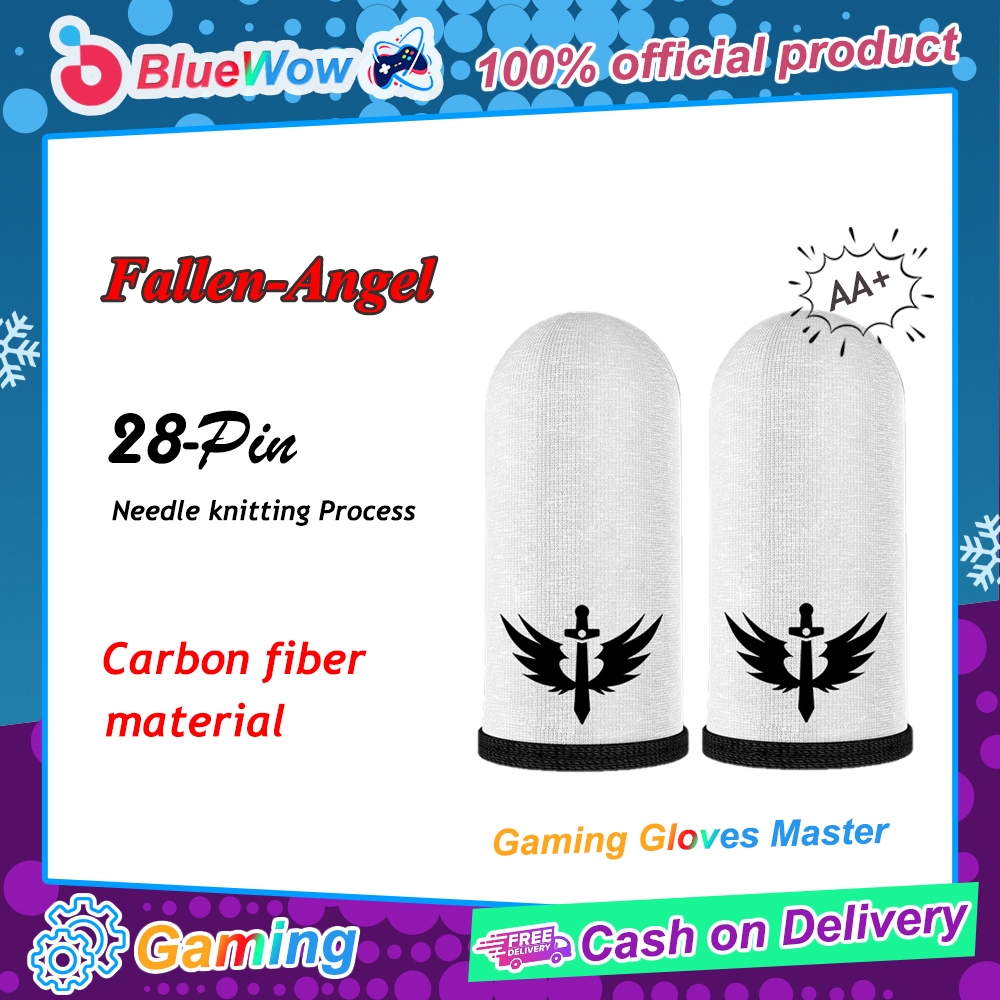 Găng tay chơi game BlueWow 28 kim sợi carbon chống mồ hôi, cảm ứng nhạy 2 cái bao ngon tay chs game