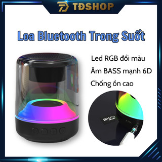 Loa Bluetooth Trong Suốt Có Đèn Đổi Màu Để Bàn Led RGB DY66 Di Động Âm Bass Mạnh 6D