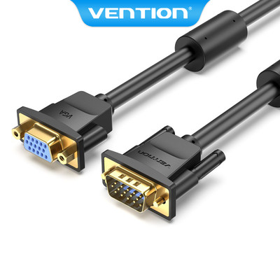 Cáp nối dài VGA Vention Cáp Video nam sang nữ có lõi Ferrite 1080P cho TV máy chiếu PC