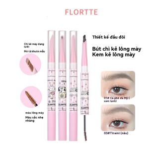 Flortte Fat Friend Kem nhuộm lông mày hai đầu Màu lâu trôi Machete Bút chì kẻ mày