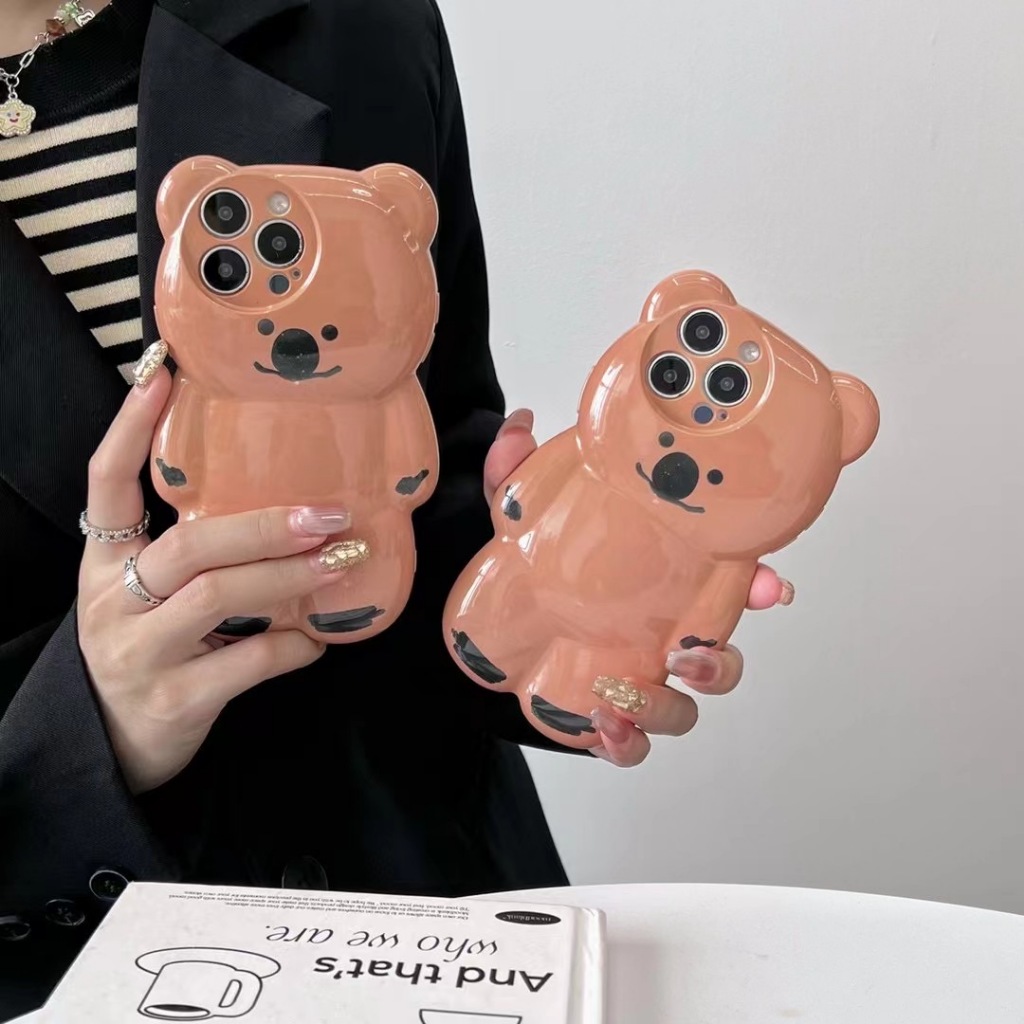 Ốp điện thoại tpu mềm hình gấu nâu 3D siêu dễ thương cho iphone 15promax 14 14 pro 14 plus 14 pro max 13 pro max 12 pro max 11 pro max XS max XR X XS