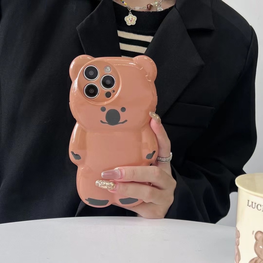 Ốp điện thoại tpu mềm hình gấu nâu 3D siêu dễ thương cho iphone 15promax 14 14 pro 14 plus 14 pro max 13 pro max 12 pro max 11 pro max XS max XR X XS