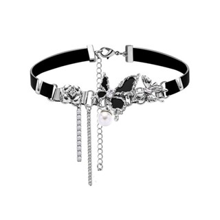 Niche Design Instagram Dark Wind Đen Bướm Cổ Punk Choker Ngọt Ngào Mát Cay Cô Gái Vòng Cổ
