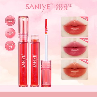 Saniye Lip Glaze Non-stick Cup Liquid Lipstick Lip Dưỡng Ẩm Plump Lip Gloss 3 Màu L1213