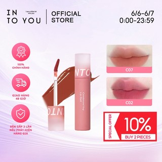 【Thời hạn hiệu lực: 6-12 tháng】INTO YOU Son Bóng Đặc Sương Mù Phụ Nữ Mờ Lụa Matte Velvet Son Bóng Son Lì