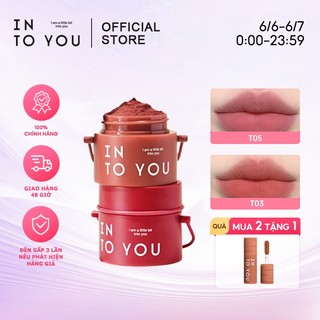 INTO YOU Son Mịn Dùng Được Cho Cả Môi và Má Thùng Đựng Graffiti Dung Lượng Lớn Không Dính Cốc Làm Sáng Da 6g