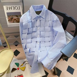 Mùa hè 2024 Áo sơ mi Nam Rộng rãi   áo khoác sọc thời trang áo sơ mi nam M L XL 2XL 3XL