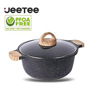 Jeetee 20 / 24 / 28cm Maifan Đá Chống Dính Nồi Đúc Nồi periuk batu PFOA Miễn Phí Thích Hợp Cho Mọi Bếp