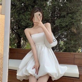 Váy trơn hở lưng gợi cảm Váy nhỏ Váy công chúa thời trang Kiểm soát eo Váy đi biển ngày lễ