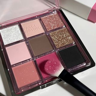 Phấn mắt chín màu Glaze, màu đất sáng ngọc trai, phấn hoa hồng đen khói