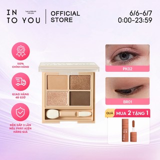 INTO YOU Bảng Mắt Bốn Màu Đất Matte, Pearl Lấp Lánh Mới Mẻ Dành Cho Người Mới