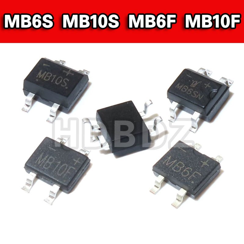 50pcs MB6S MB10S MB6F MB10F SOP4 Siêu Mỏng Cầu Xếp Chồng Chỉnh Lưu SMD IC