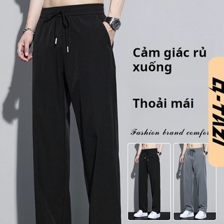 Q Tazi quần thẳng nam quần lụa băng Phiên bản Hàn Quốc Lỏng lẻo và thoải mái