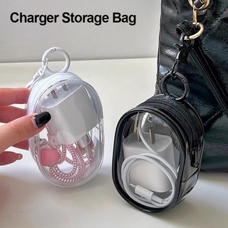 Ins Phong Cách Sạc Túi Bảo Quản Túi Mini Rõ Ràng Cáp Dữ Liệu Hộp Bảo Quản Cáp Di Động Vỏ Bảo Vệ Lưu Trữ Tai Nghe Túi Bảo Quản
