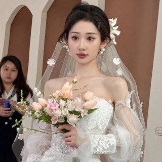 Khăn Lau Lưới Nữ Có Hoa Trang Trí Phong Cách Pháp Chống Trơn Trượt Thiết Kế Mũ Đội Đầu Cho Cô Dâu Váy Cưới Váy