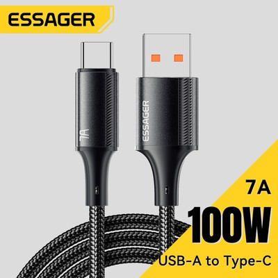 Essager Usb Sang Type C Cáp Nâng Cấp 7A Dây Dữ Liệu Hiện Tại Cao Cho Điện Thoại Xiaomi Huawei Android
