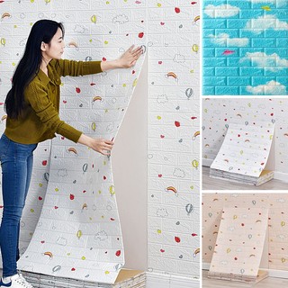 Diy Giấy dán tường âm thanh nổi 3D tự dính Thiết kế chống thấm nước và chống ẩm Phòng khách Phòng ngủ Nhãn dán tường trang trí