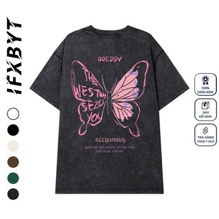 Áo thun nam IFXBYT Y0488 100% cotton tay ngắn dáng rộng thời trang phong cách