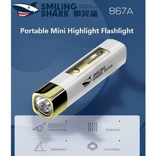 Cá Mập Cười Mới 867A Sạc Led Cob Đèn Cảm Ứng Mini Di Động Đèn Pin Cho Gia Đình Nổi Lên Đèn Pin Ngoài Trời