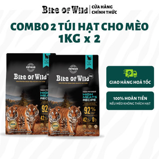 Combo 2 túi hạt cho mèo cao cấp bite of wild 1kg không chứa ngũ cốc, dành cho mèo mọi lứa tuổi