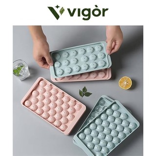 VIGOR丨33 Lưới Khay Đá Khuôn Hộ Gia Đình Nhựa Tủ Lạnh Hộp Đá Sáng Tạo Hình Cầu Khay Đá Khuôn Cấp Thực Phẩm