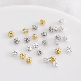 Miếng đệm miếng đệm hạt miếng đệm đồng clad vàng bạc ren zircon miếng đệm diy handmade đính hạt vòng tay vòng cổ miếng đệm đính hạt có miếng đệm hạt