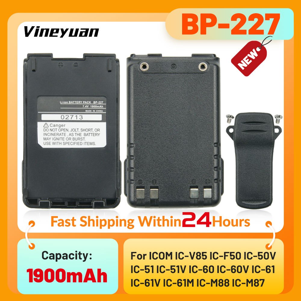 [D-61-1] 1 Pin Thay Thế 7.4V 1900mAh BP-227 Cho ICOM IC-M88 IC-F50 IC-50V IC-F60 IC-F51 IC-F61 IC-M8