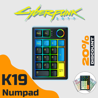 Keycool K19 bàn phím số Mechanical Numpad, Gasket Mount Hot Swappable Bluetooth 5.0/2.4GHz/Wired Numeric Keypad with a Rotary Knob, 1500mAh Battery, Compatible with 3/5Pin Switches