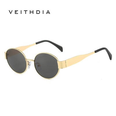 Kính râm gọng vàng cổ điển VEITHDIA dành cho nữ kính râm gọng nhỏ hình bầu dục cao cấp và thời trang 3455
