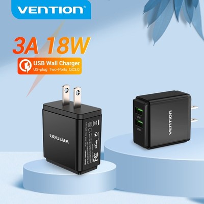 Bộ sạc USB Vention Hai cổng 36W USB Sạc nhanh 3.0 18W Sạc nhanh Trạm sạc USB Sạc du lịch cho điện thoại Laptop