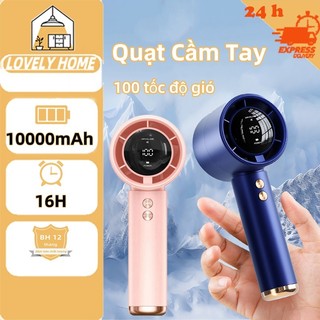 🔥10000 mah🔥 Quạt Cầm Tay Làm Mát Nhanh,Quạt Mini Cầm Tay Tích Điện ,Quạt Kẹp Bàn，100 Tốc Độ Gió, Đèn LED Hiển Thị