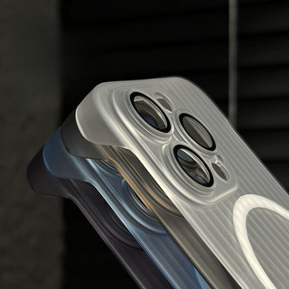 【Cooling matte hard case/With lens Film/Gray】Ốp lưng compatible for iPhone 12 13 14 15 pro max case