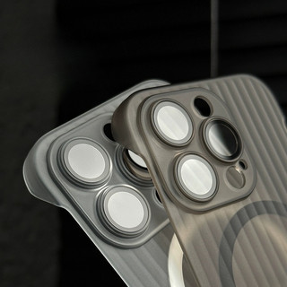 【Cooling matte hard case/With lens Film/Gray】Ốp lưng compatible for iPhone 12 13 14 15 pro max case